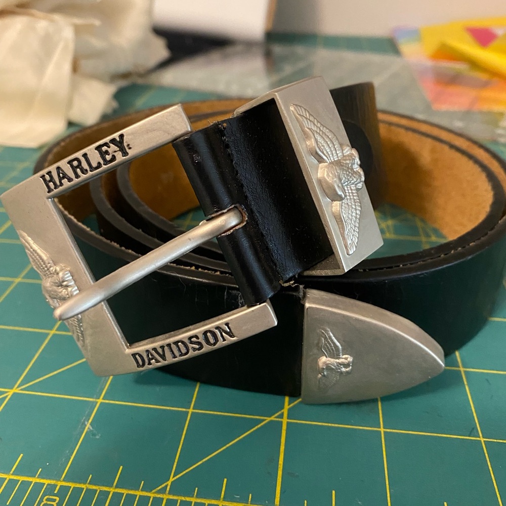 Harley-Davidson Black Belt with Silver Accents